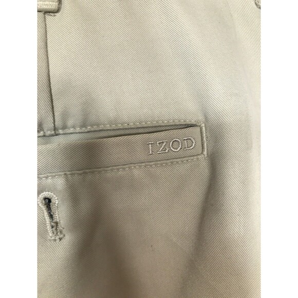 IZOD Golf Chino Shorts Adult Size 38 Beige Flat Front Stretch Golfing Mens - Picture 5 of 6